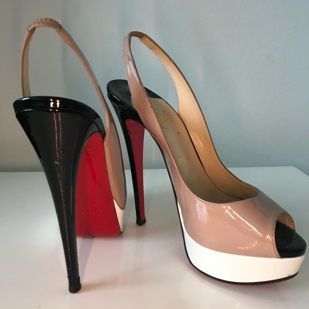 Christian Louboutin Lady Peep Colorblock Slingback